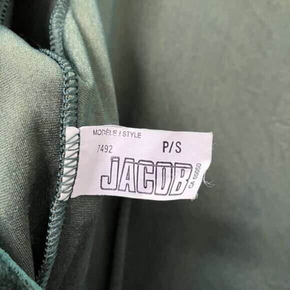 Vintage Jacob Mini Dress Womens S Green Crushed Velvet Low Back 90s Whimsygoth - Picture 3 of 10